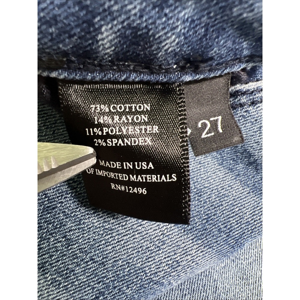 Parker Smith Woman Jeans 27 Straight Crop Leg Raw Hem Side Slit  Made In The USA - Picture 6 of 11